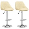 Tabourets de bar lot de 2 crème similicuir 