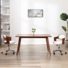 Chaise pivotante à manger Blanc Bois courbé et similicuir 