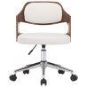 Chaise pivotante à manger Blanc Bois courbé et similicuir 
