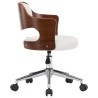 Chaise pivotante à manger Blanc Bois courbé et similicuir 
