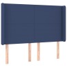 Tête de lit avec oreilles Bleu 147x16x118/128 cm Tissu 