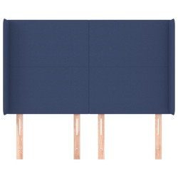 Tête de lit avec oreilles Bleu 147x16x118/128 cm Tissu 