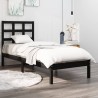 Cadre de lit sans matelas noir 100x200 cm bois massif 