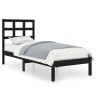 Cadre de lit sans matelas noir 100x200 cm bois massif 