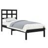 Cadre de lit sans matelas noir 100x200 cm bois massif 