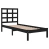 Cadre de lit sans matelas noir 100x200 cm bois massif 