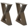 Pieds de table basse 2 pièces Acier naturel 30 x (30-31,3) cm Acier 