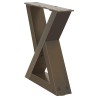 Pieds de table basse 2 pièces Acier naturel 30 x (30-31,3) cm Acier 