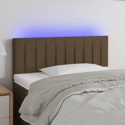 Tête de lit à LED Marron Foncé 90x5x78/88 cm Tissu 