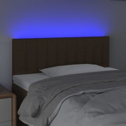 Tête de lit à LED Marron Foncé 90x5x78/88 cm Tissu 