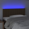 Tête de lit à LED Marron Foncé 90x5x78/88 cm Tissu 
