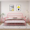 Tables de chevet 2 pcs Rose et transparent Métal et verre 