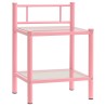 Tables de chevet 2 pcs Rose et transparent Métal et verre 