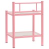Tables de chevet 2 pcs Rose et transparent Métal et verre 