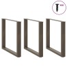 Pieds de table à manger en U, 3 pièces, acier naturel, 90 x (72-73) cm 