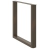 Pieds de table à manger en U, 3 pièces, acier naturel, 90 x (72-73) cm 