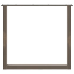 Pieds de table à manger en U, 3 pièces, acier naturel, 90 x (72-73) cm 