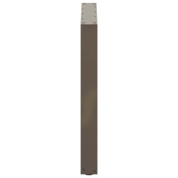 Pieds de table à manger en U, 3 pièces, acier naturel, 90 x (72-73) cm 