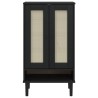 Armoire à chaussures SENJA aspect rotin noir bois massif 