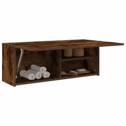 Armoire murale de bain chêne fumé 80x25x30 cm bois d'ingénierie 
