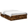 Cadre de lit sans matelas chêne fumé 135x190 cm 