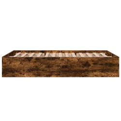 Cadre de lit sans matelas chêne fumé 135x190 cm 