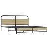 Cadre de lit en métal sans matelas chêne sonoma 183x213 cm 
