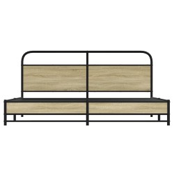 Cadre de lit en métal sans matelas chêne sonoma 183x213 cm 