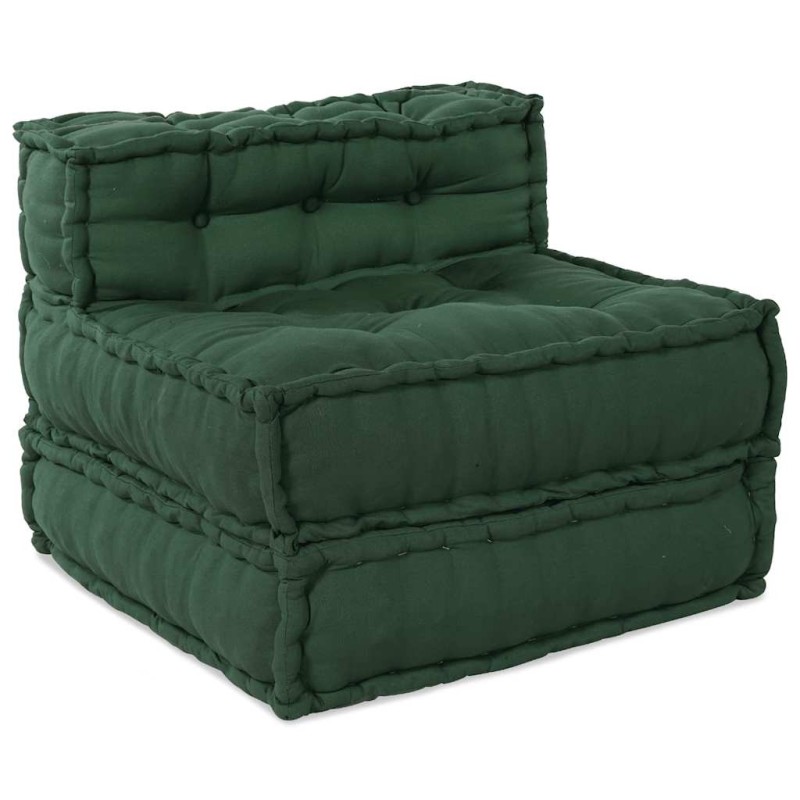 Pouf modulaire vert 70x70x54 tissu 