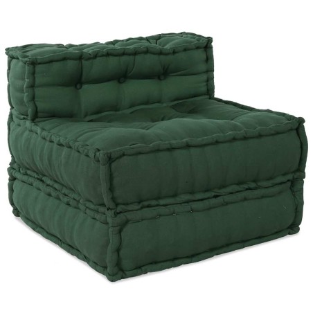 Pouf modulaire vert 70x70x54 tissu 