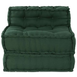 Pouf modulaire vert 70x70x54 tissu 
