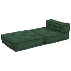 Pouf modulaire vert 70x70x54 tissu 