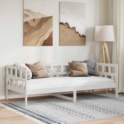 Lit de jour sans matelas blanc bois de pin massif 80x200 cm 
