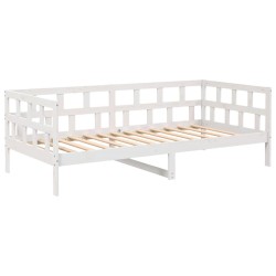Lit de jour sans matelas blanc bois de pin massif 80x200 cm 