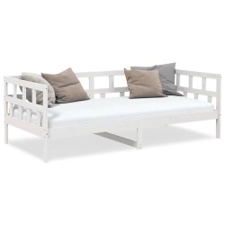 Lit de jour sans matelas blanc bois de pin massif 80x200 cm 