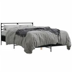 Cadre de lit sans matelas noir 135x190 cm 