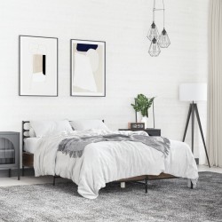Cadre de lit sans matelas chêne marron 135x190 cm 
