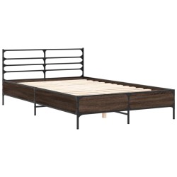 Cadre de lit sans matelas chêne marron 135x190 cm 