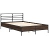 Cadre de lit sans matelas chêne marron 135x190 cm 