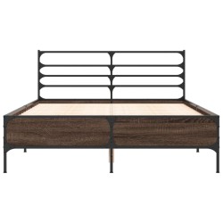 Cadre de lit sans matelas chêne marron 135x190 cm 