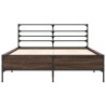 Cadre de lit sans matelas chêne marron 135x190 cm 