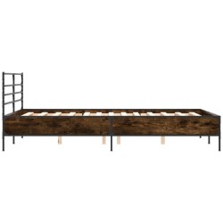 Cadre de lit sans matelas chêne marron 135x190 cm 