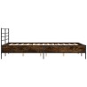 Cadre de lit sans matelas chêne marron 135x190 cm 