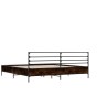 Cadre de lit sans matelas chêne marron 135x190 cm 