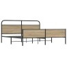 Cadre de lit en métal sans matelas chêne fumé 183x213 cm 