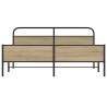 Cadre de lit en métal sans matelas chêne fumé 183x213 cm 