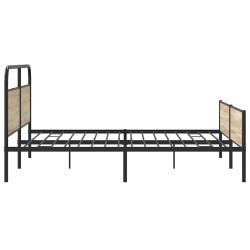 Cadre de lit en métal sans matelas chêne fumé 183x213 cm 