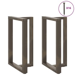 Pieds de table de bar en T, 2 pièces, noir, 60 x 35 x (90-91) cm, acier 