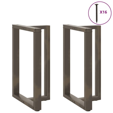 Pieds de table de bar en T, 2 pièces, noir, 60 x 35 x (90-91) cm, acier 