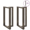 Pieds de table de bar en T, 2 pièces, noir, 60 x 35 x (90-91) cm, acier 